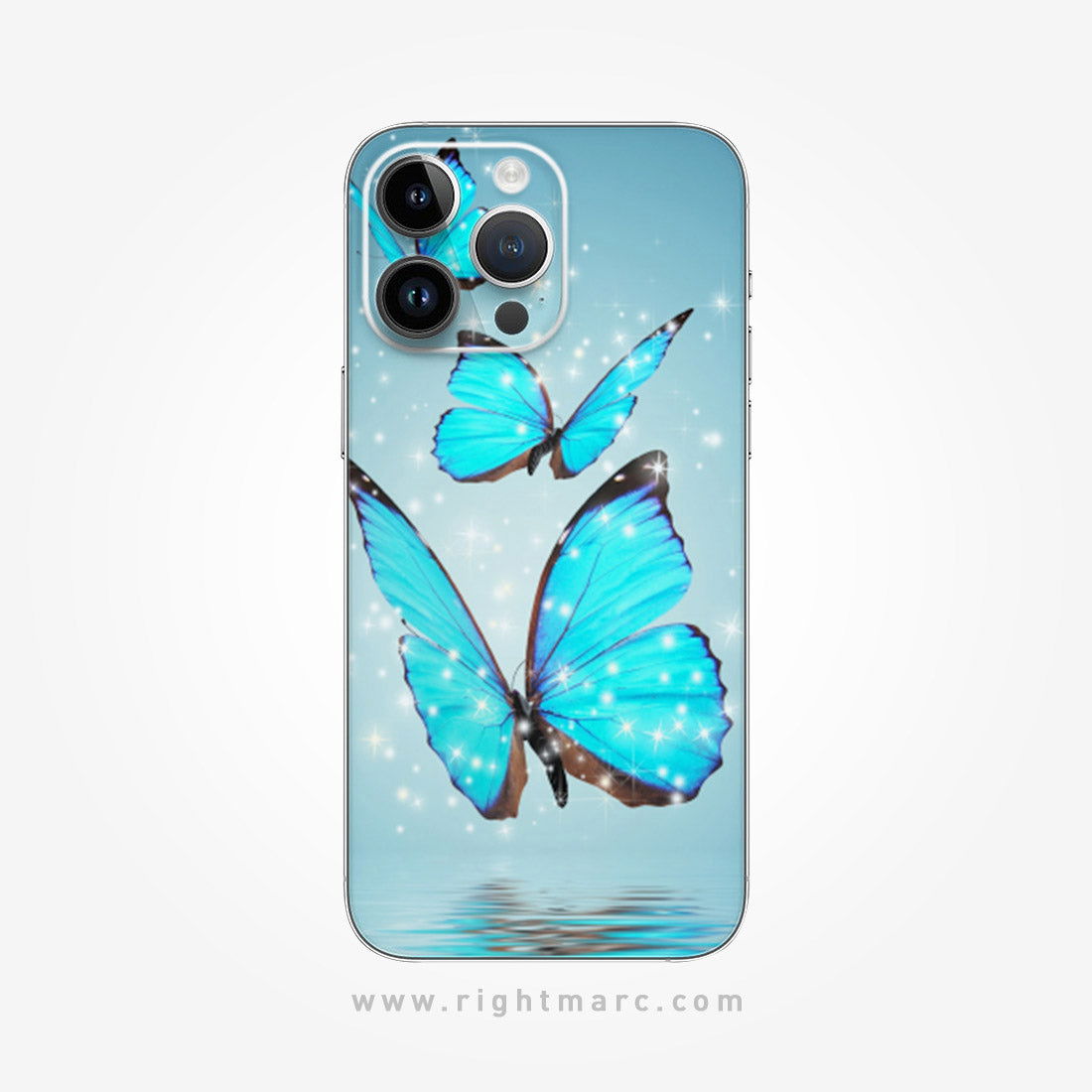 Blue Butterfly Mobile Skin Wrap - Right Marc