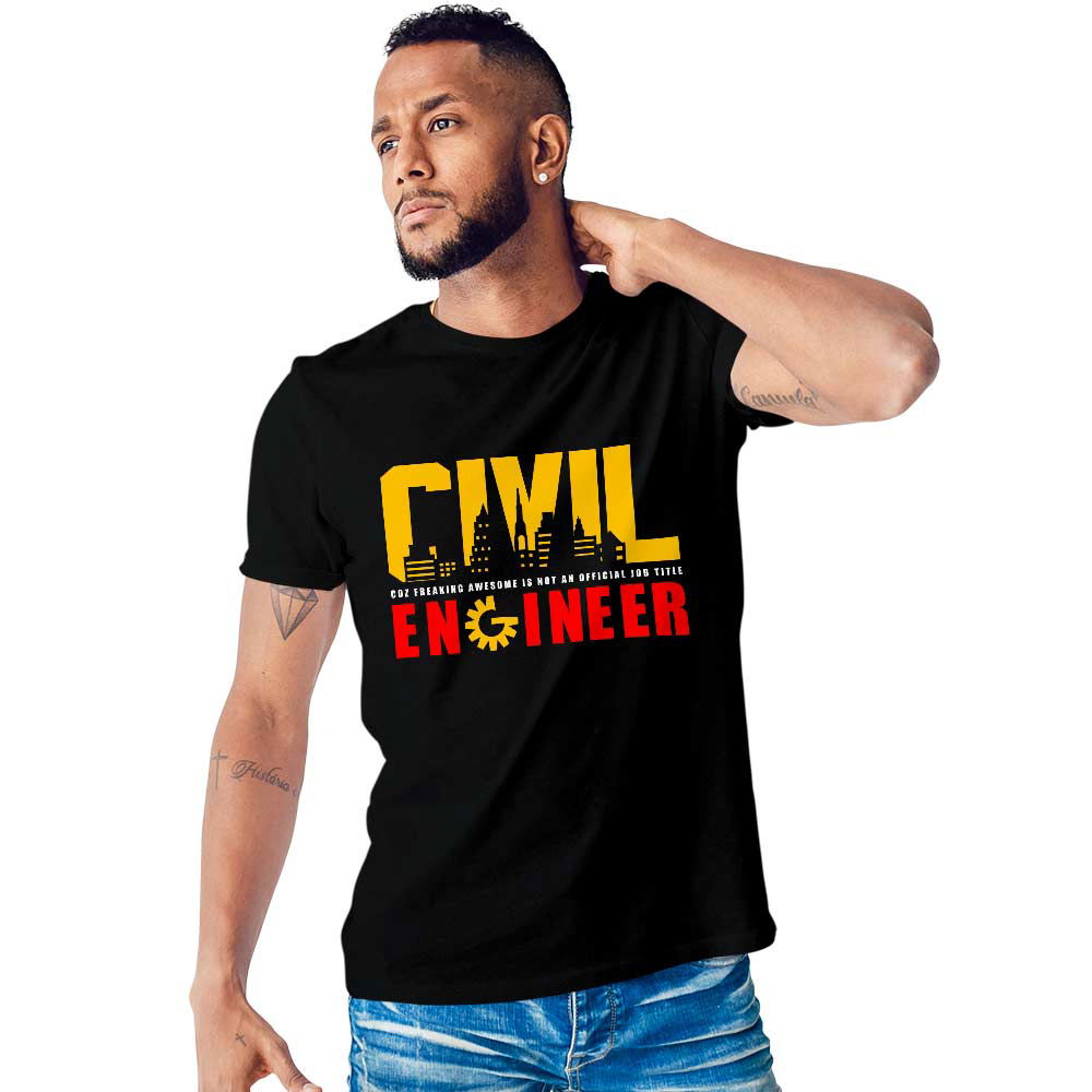 Civil Engineer Printed Unisex Graphics T-shirt for Men and Women - Right Marc