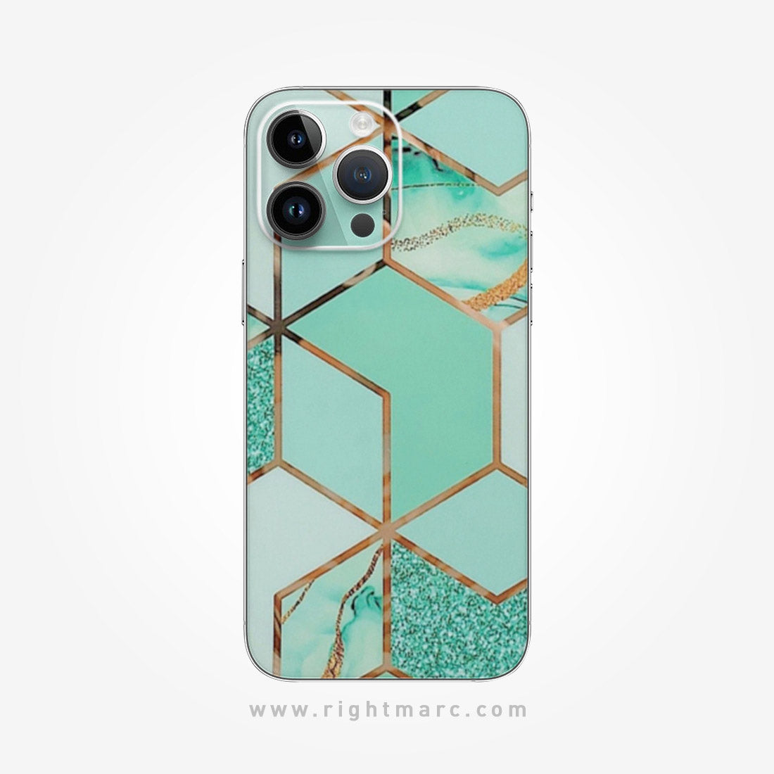 Hexagonal Marble Pattern Mobile Skin Wrap - Right Marc
