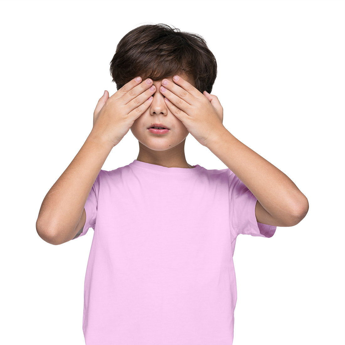 Kids Ring Spun Plain Soft Pink Cotton T-shirts for Boys - Right Marc