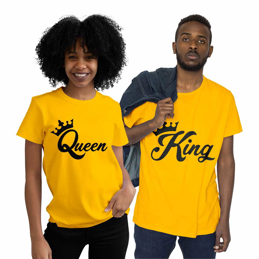 King and queen couple t shirts best sale