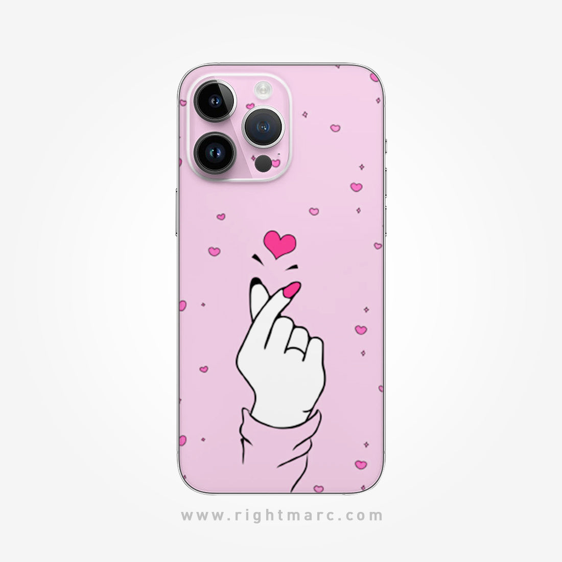 Korean Heart Mobile Skin Wrap - Right Marc
