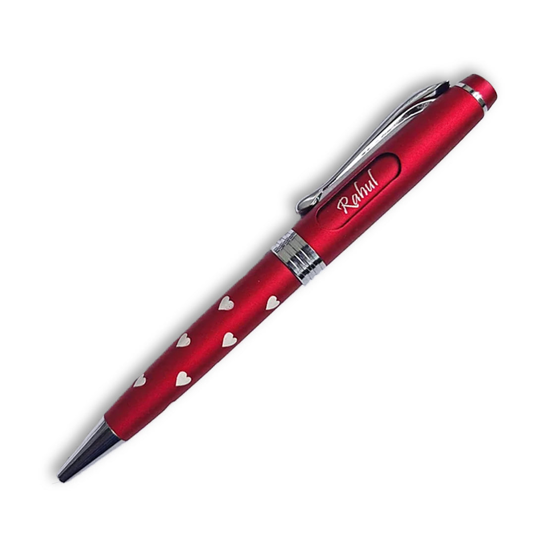 Personalized Heart Red Multi Name Engrave Metal Pen – Custom Name Engraving Available - MP09
