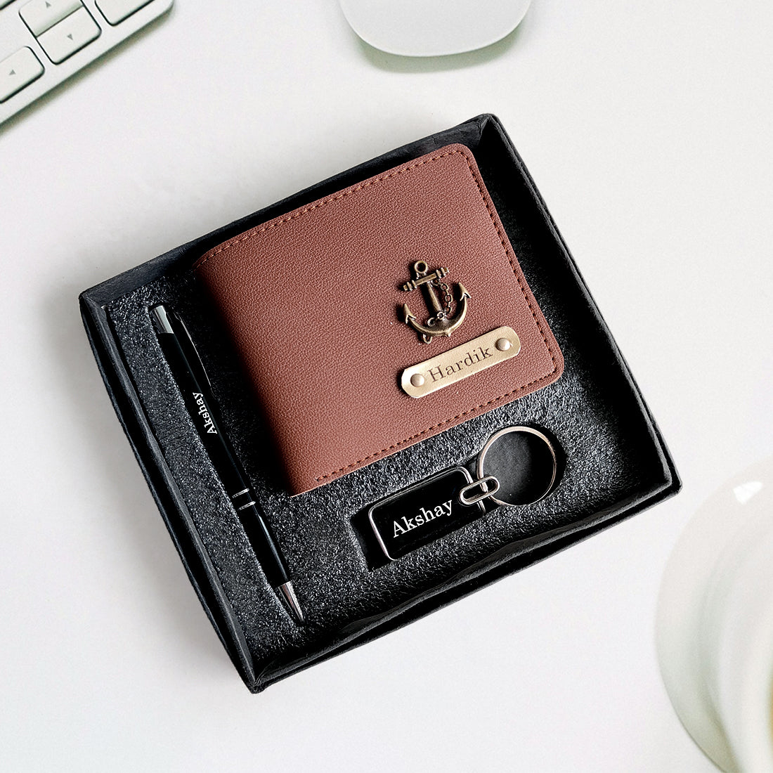 Men's Wallet, Pen & Keychain Combo – Imported Leather