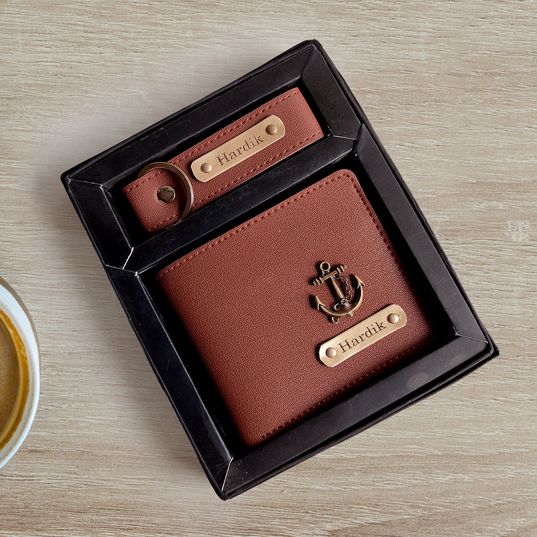 Men's Wallet and Keychain Imported Leather Combo