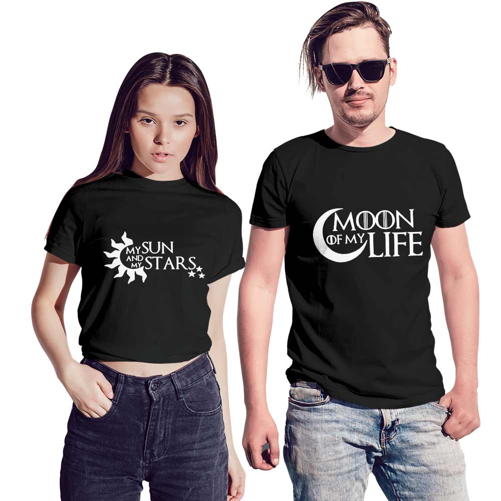 Moon of My Life & My Sun and Stars Couple T-shirt - Right Marc