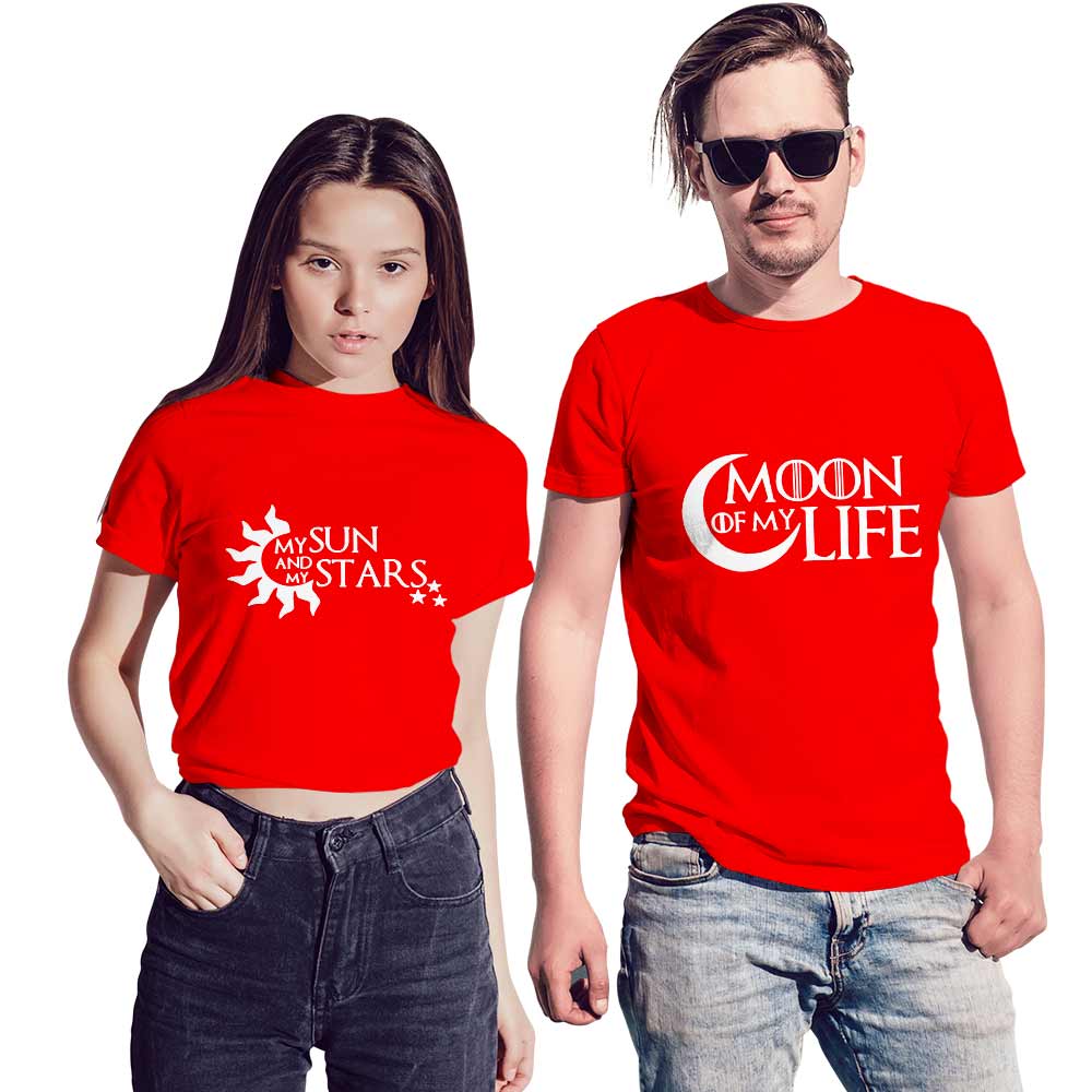 Moon of My Life & My Sun and Stars Couple T-shirt - Right Marc