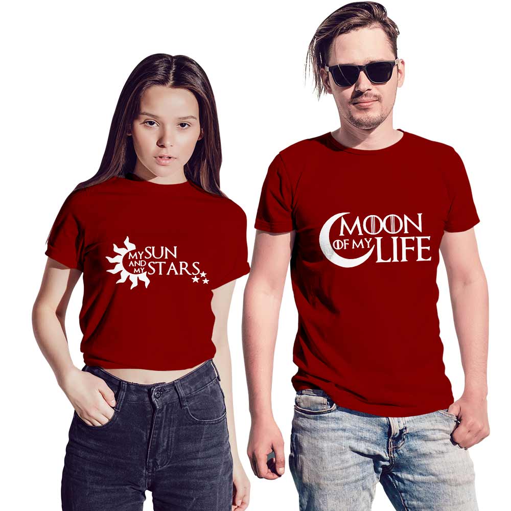 Moon of My Life & My Sun and Stars Couple T-shirt - Right Marc
