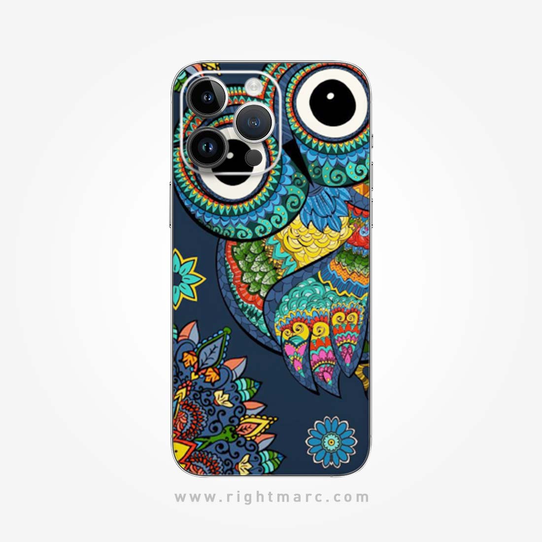 Owl and Mandala Flower Mobile Skin Wrap - Right Marc