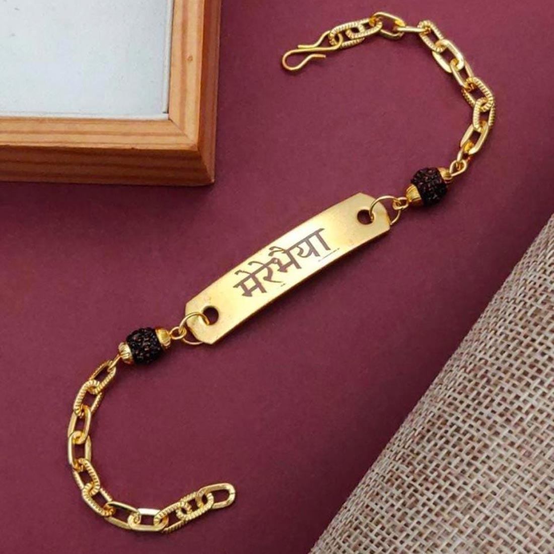 Personalized Custom Bracelet Rudraksha Rakhi - Right Marc