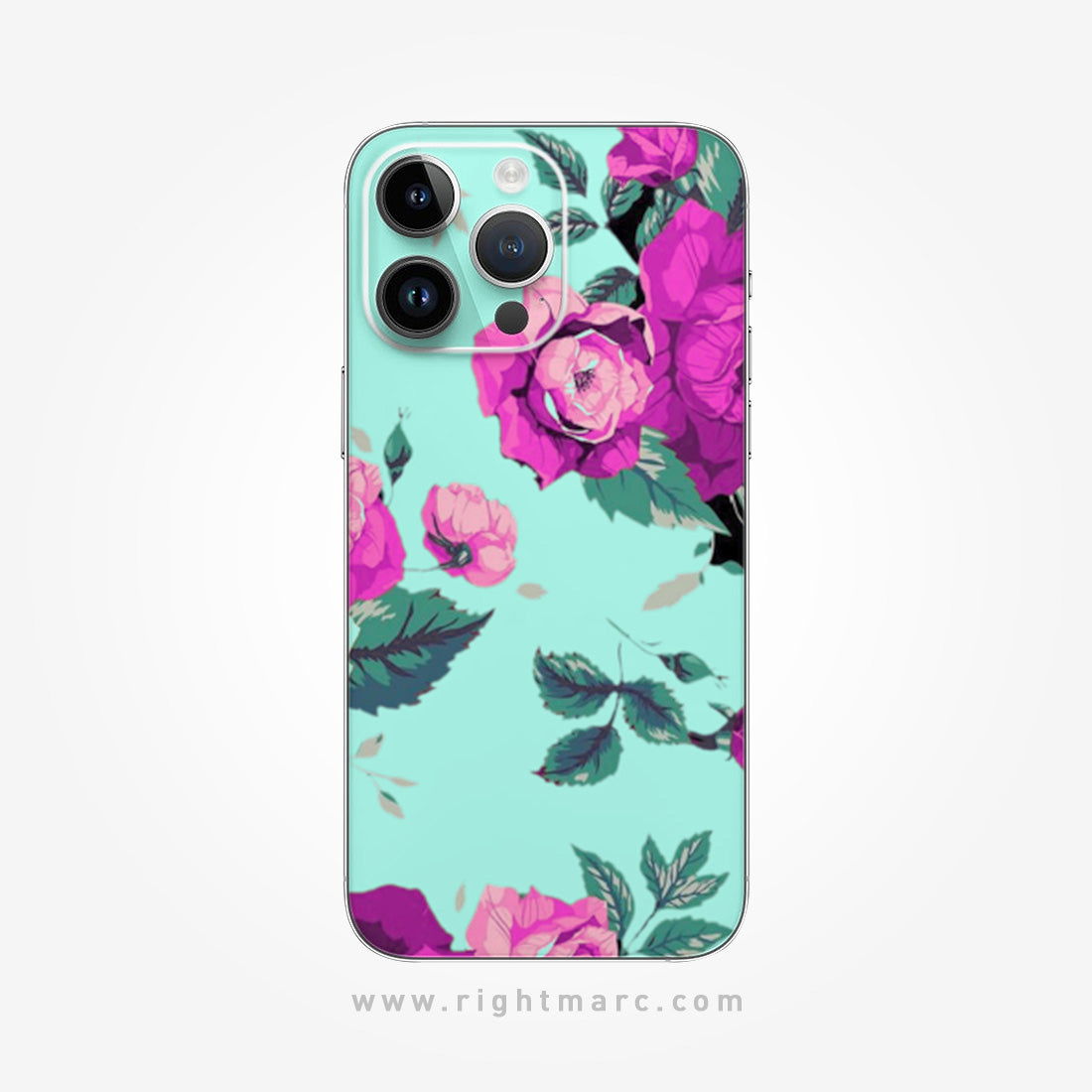 Pink Floral Mobile Skin Wrap - Right Marc