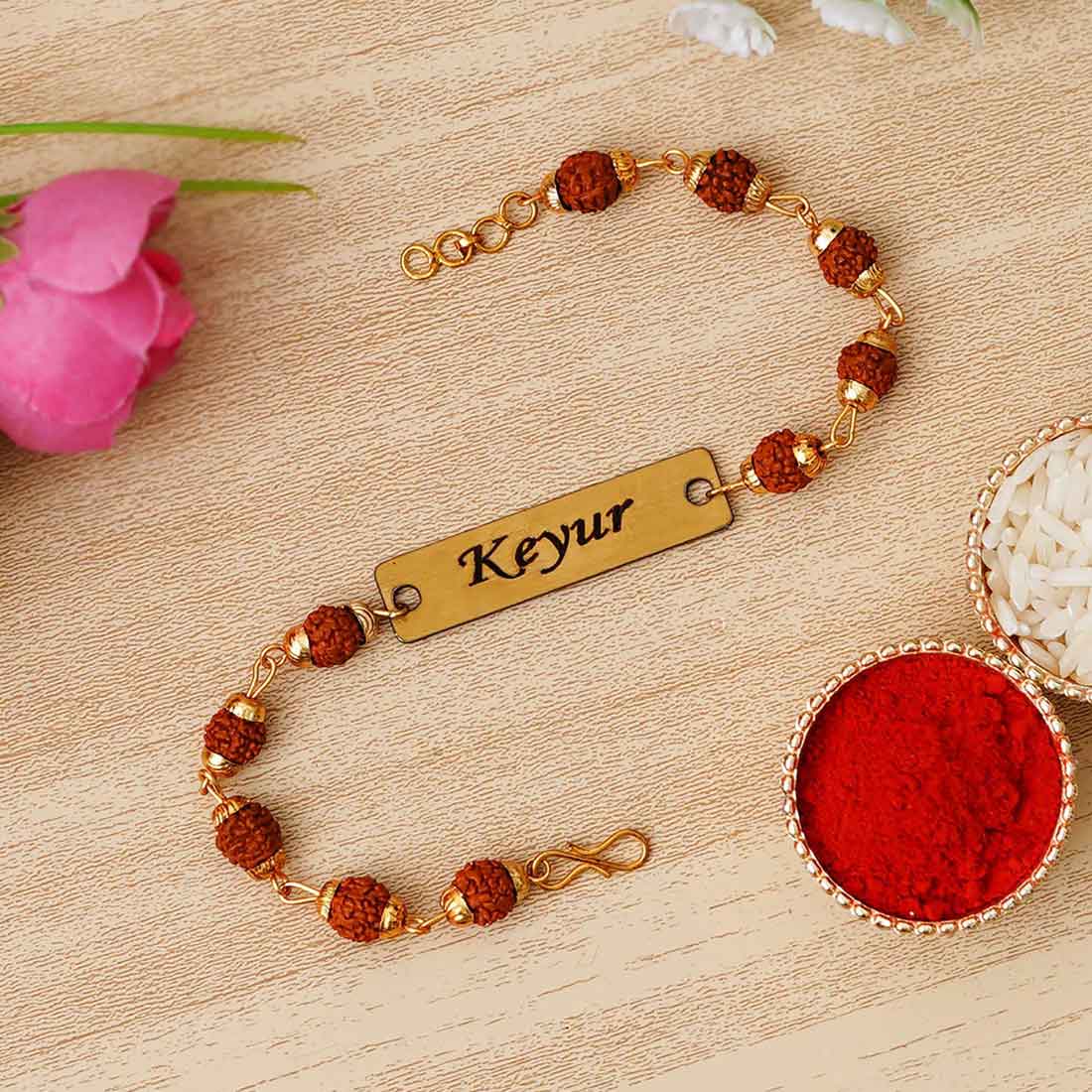 Sacred Customized Rudraksha Rakhi - Right Marc