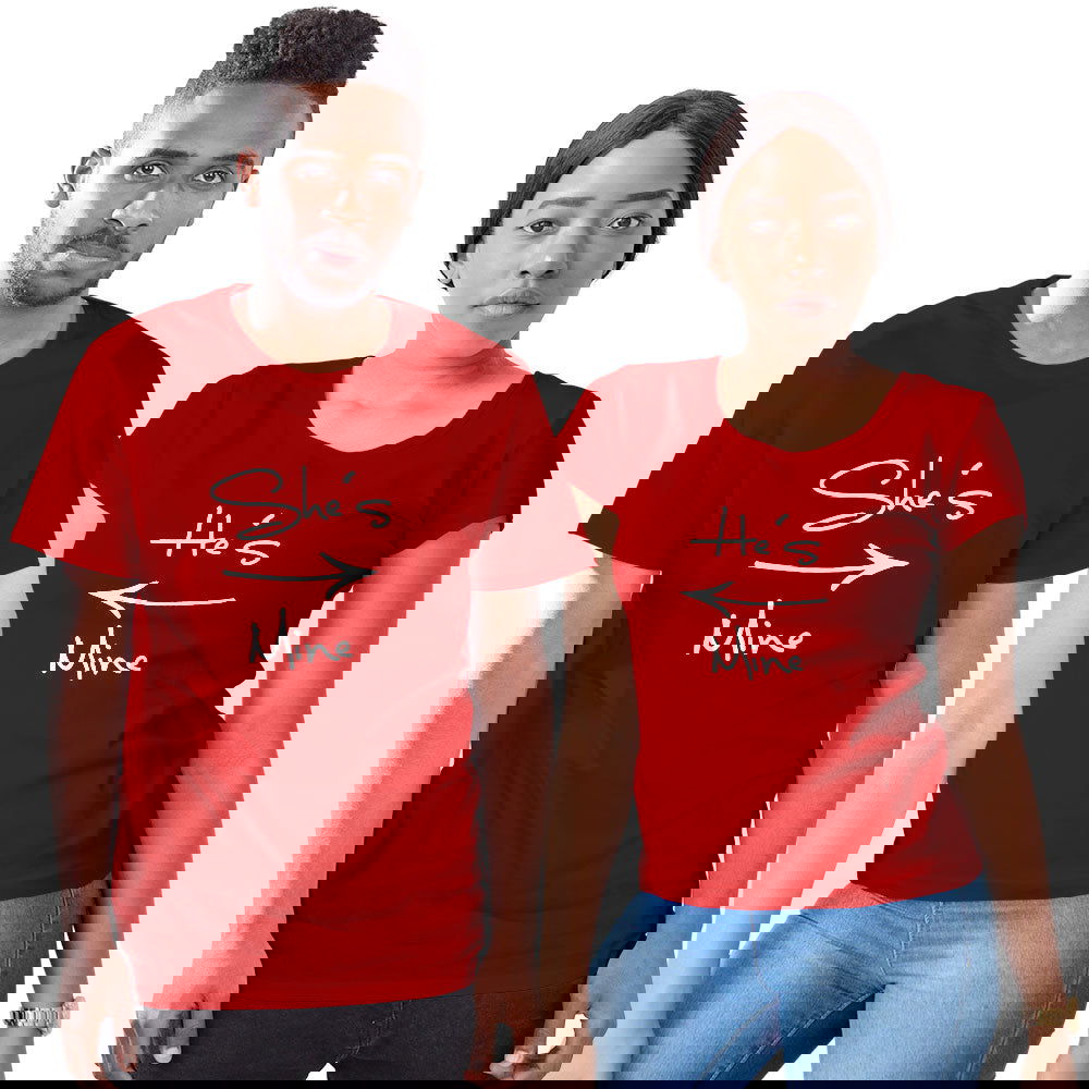 She is Mine and He is Mine Couple T-shirt - Right Marc