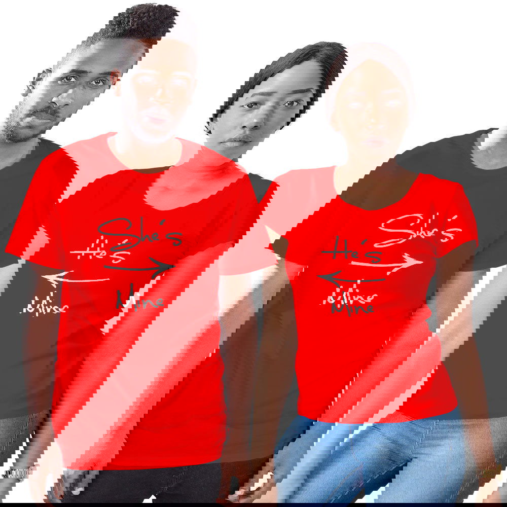 She is Mine and He is Mine Couple T-shirt - Right Marc