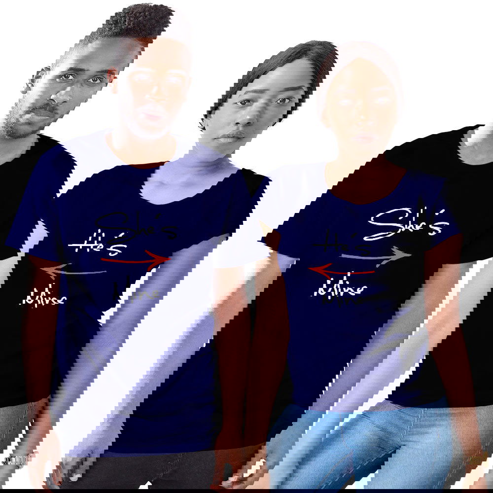 She is Mine and He is Mine Couple T-shirt - Right Marc