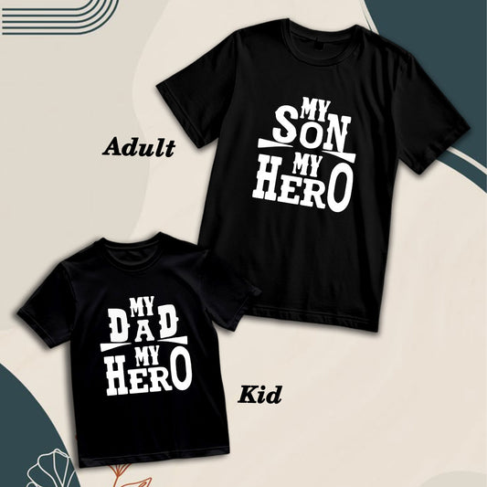 My Hero Matching Family Cotton T-Shirts - Dad & Son Edition (D4)
