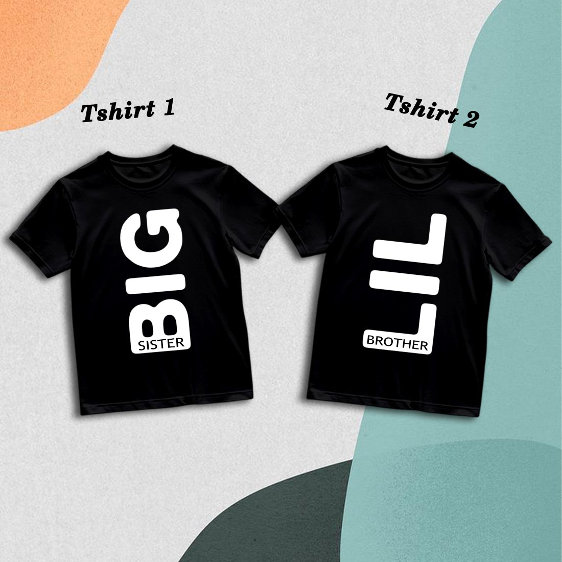 Lil Bro & Big Sis Matching Cotton T-Shirts - Family Love in Style! (D8)