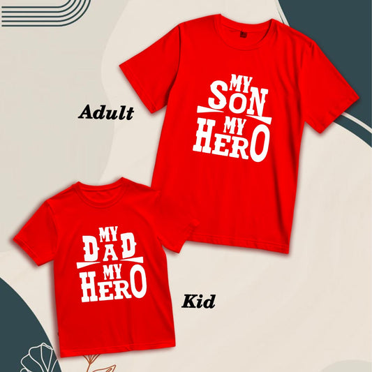 My Hero Matching Family Cotton T-Shirts - Dad & Son Edition (D4)