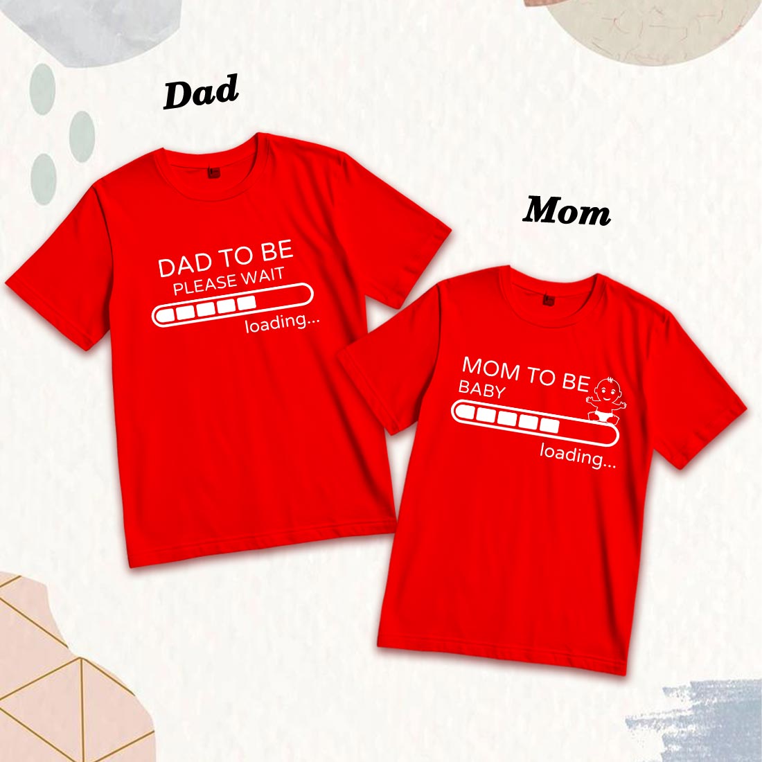 Dad & Mom To Be Matching Cotton T-Shirts - Soft, Comfy & Stylish (D5)