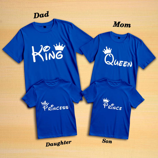 King, Queen, Prince & Princess Family T-Shirts - Matching Cotton Tees (D1)