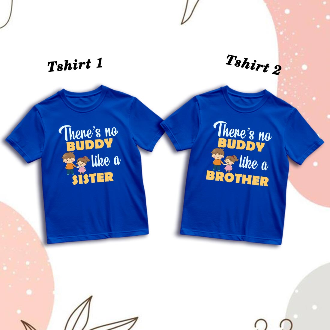 Matching Buddy Sis Bro Family T-Shirts - Soft Cotton, Fun Prints (D14)
