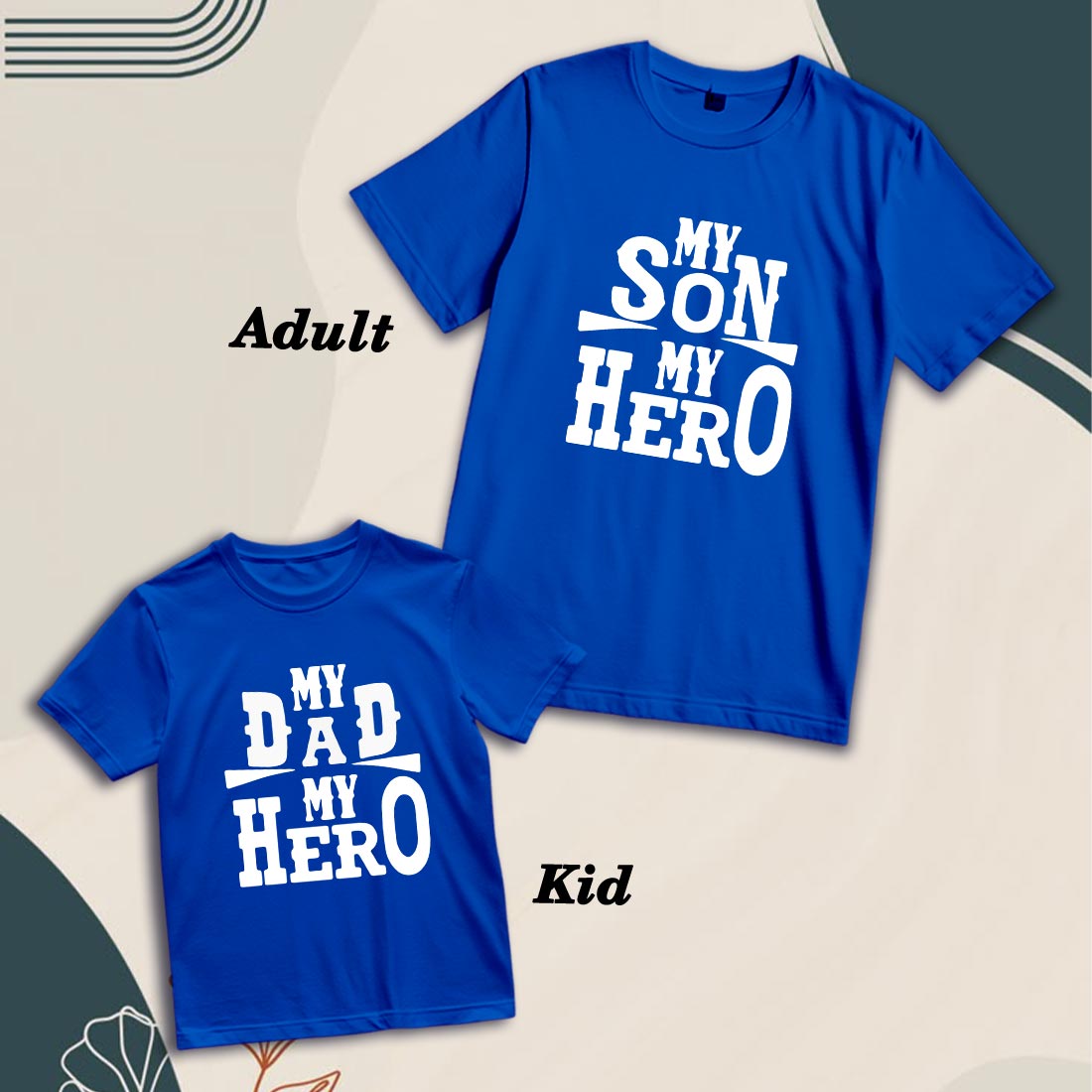 My Hero Matching Family Cotton T-Shirts - Dad & Son Edition (D4)