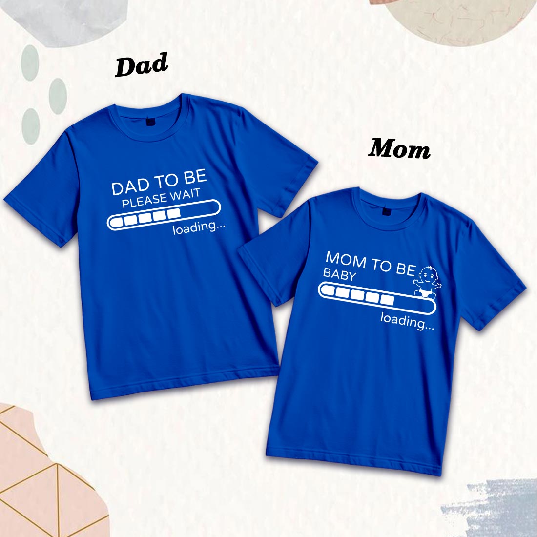Dad & Mom To Be Matching Cotton T-Shirts - Soft, Comfy & Stylish (D5)