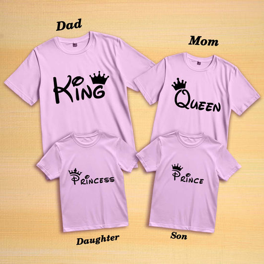 King, Queen, Prince & Princess Family T-Shirts - Matching Cotton Tees (D1)
