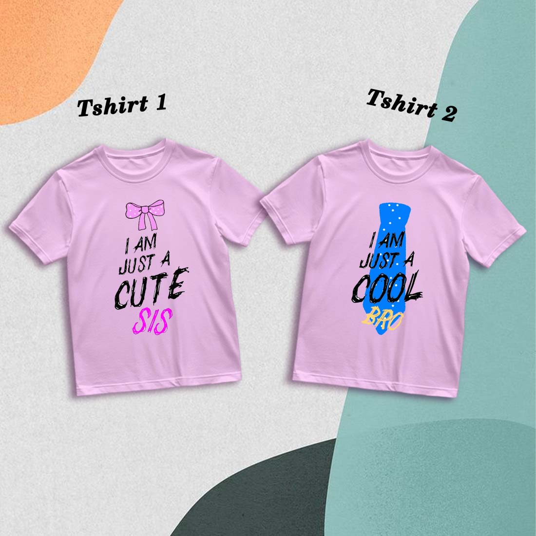 Cool Bro & Cute Sis Matching Cotton T-Shirts - Family Fun in Style! (D11)