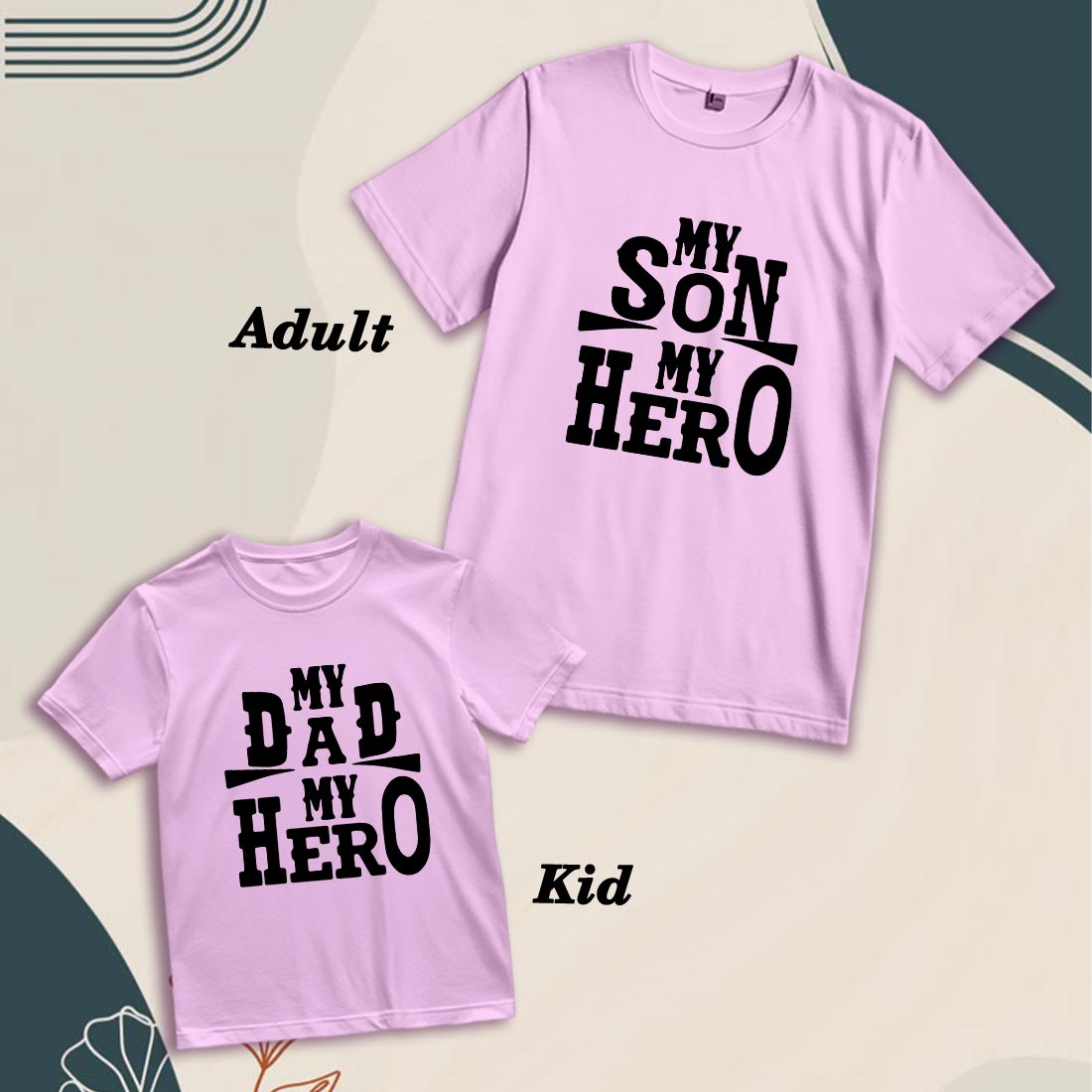 My Hero Matching Family Cotton T-Shirts - Dad & Son Edition (D4)
