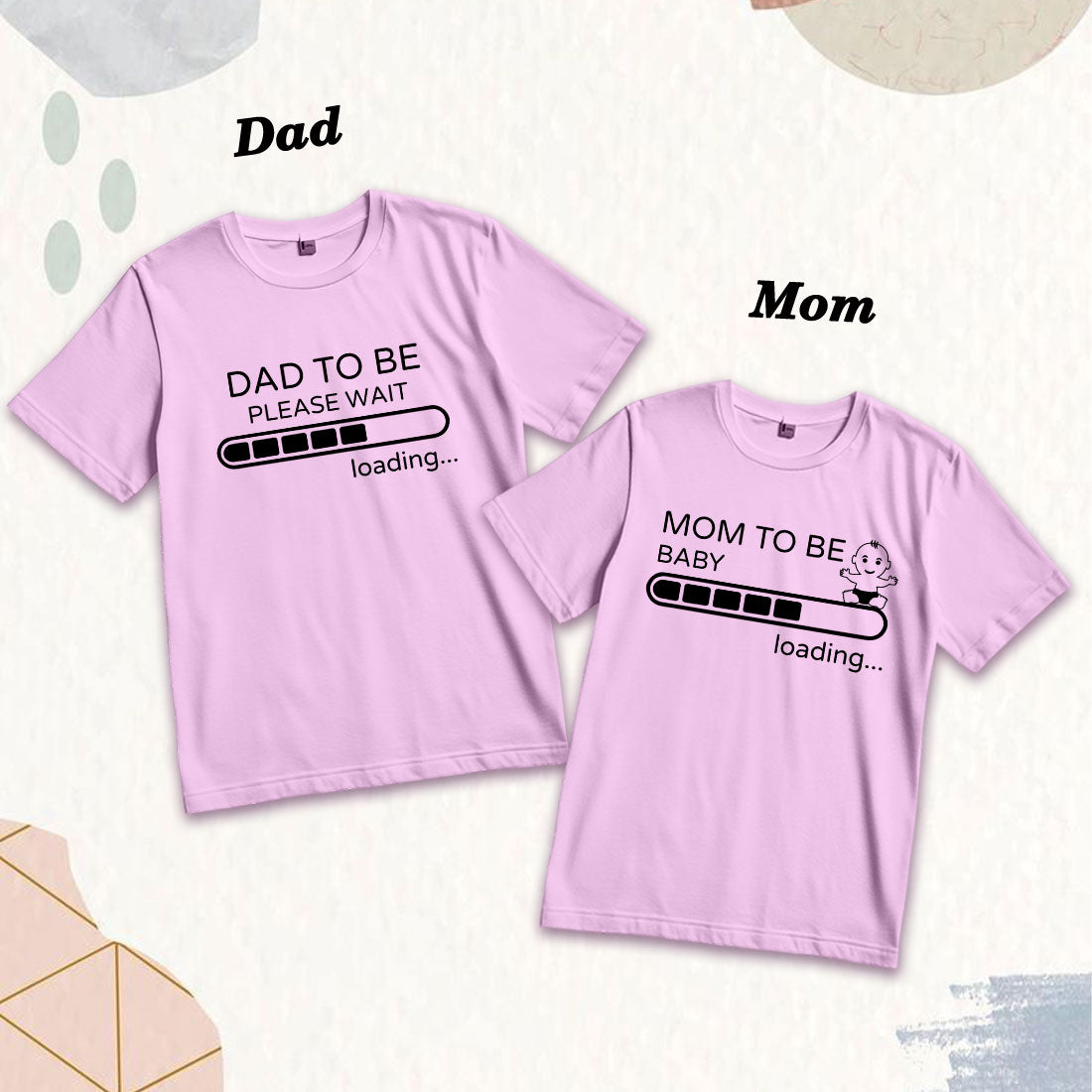Dad & Mom To Be Matching Cotton T-Shirts - Soft, Comfy & Stylish (D5)