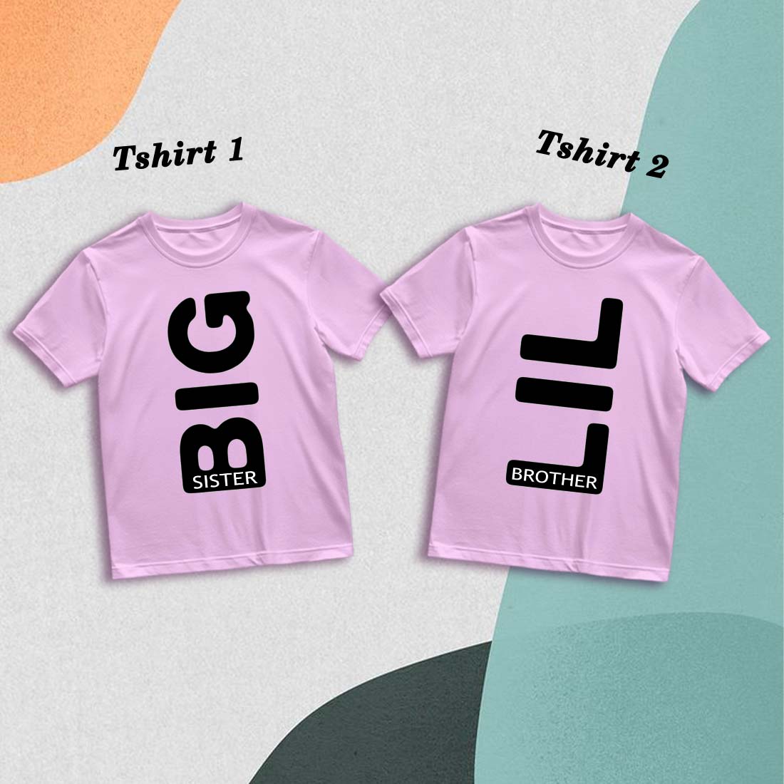 Lil Bro & Big Sis Matching Cotton T-Shirts - Family Love in Style! (D8)