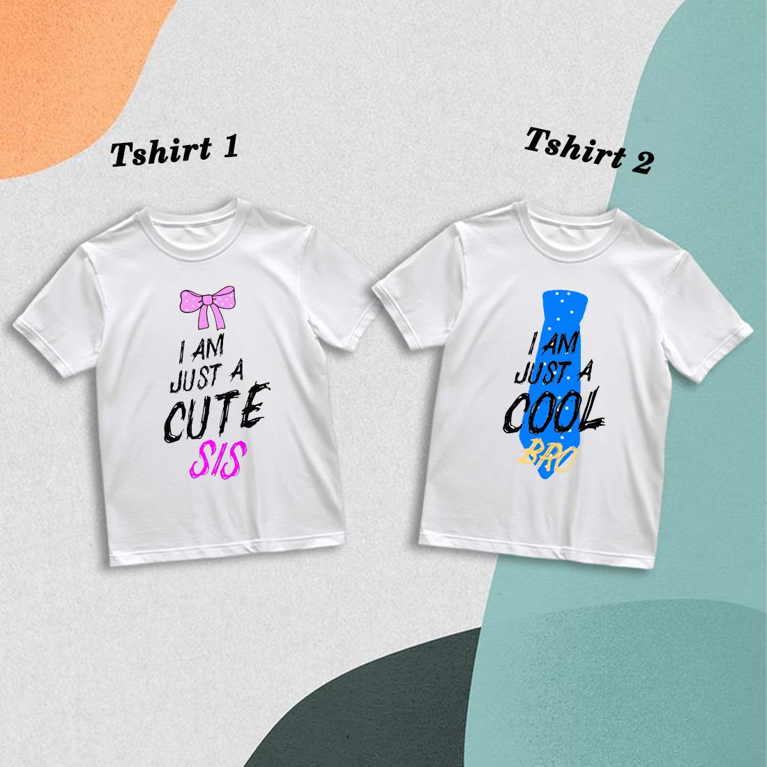 Cool Bro & Cute Sis Matching Cotton T-Shirts - Family Fun in Style! (D11)