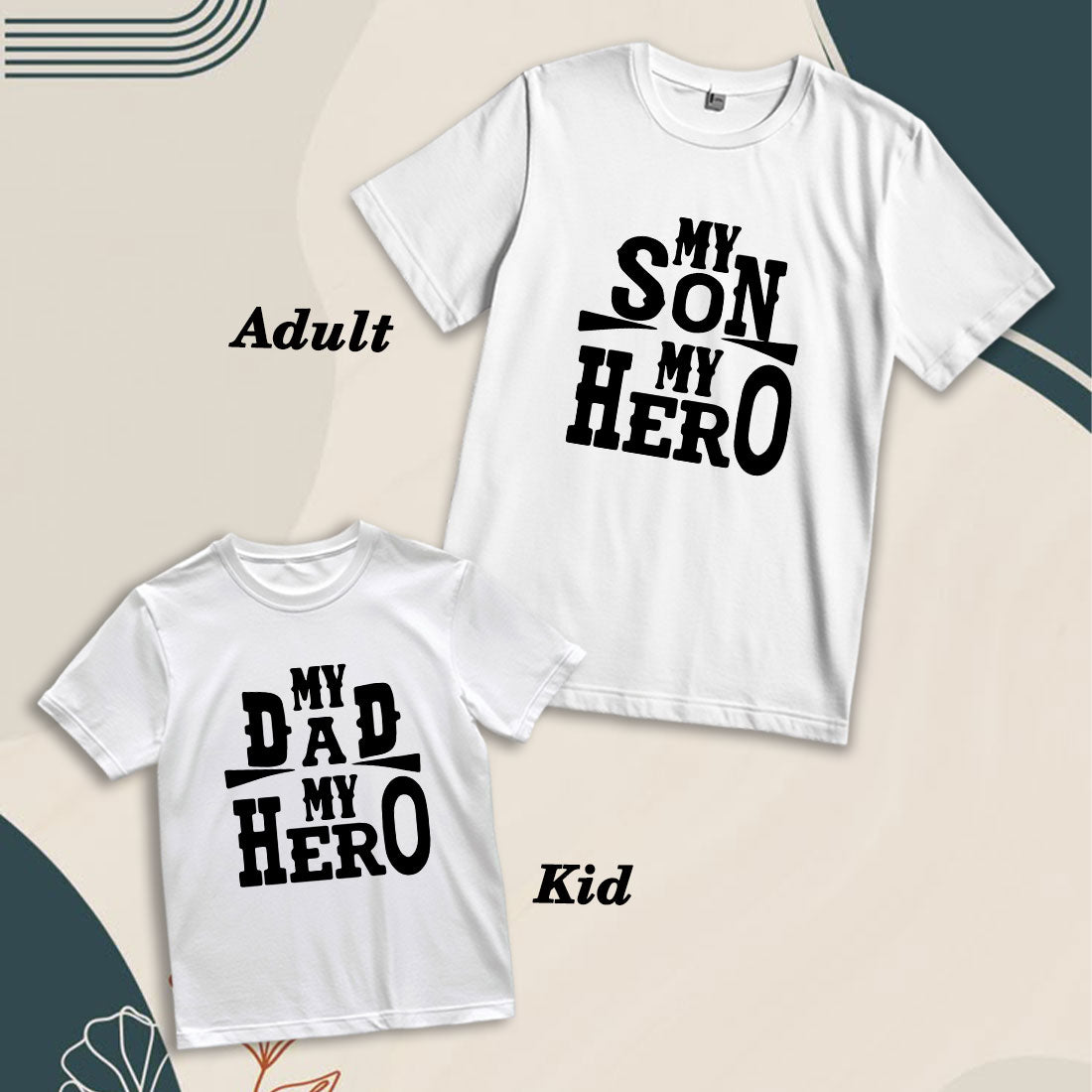 My Hero Matching Family Cotton T-Shirts - Dad & Son Edition (D4)