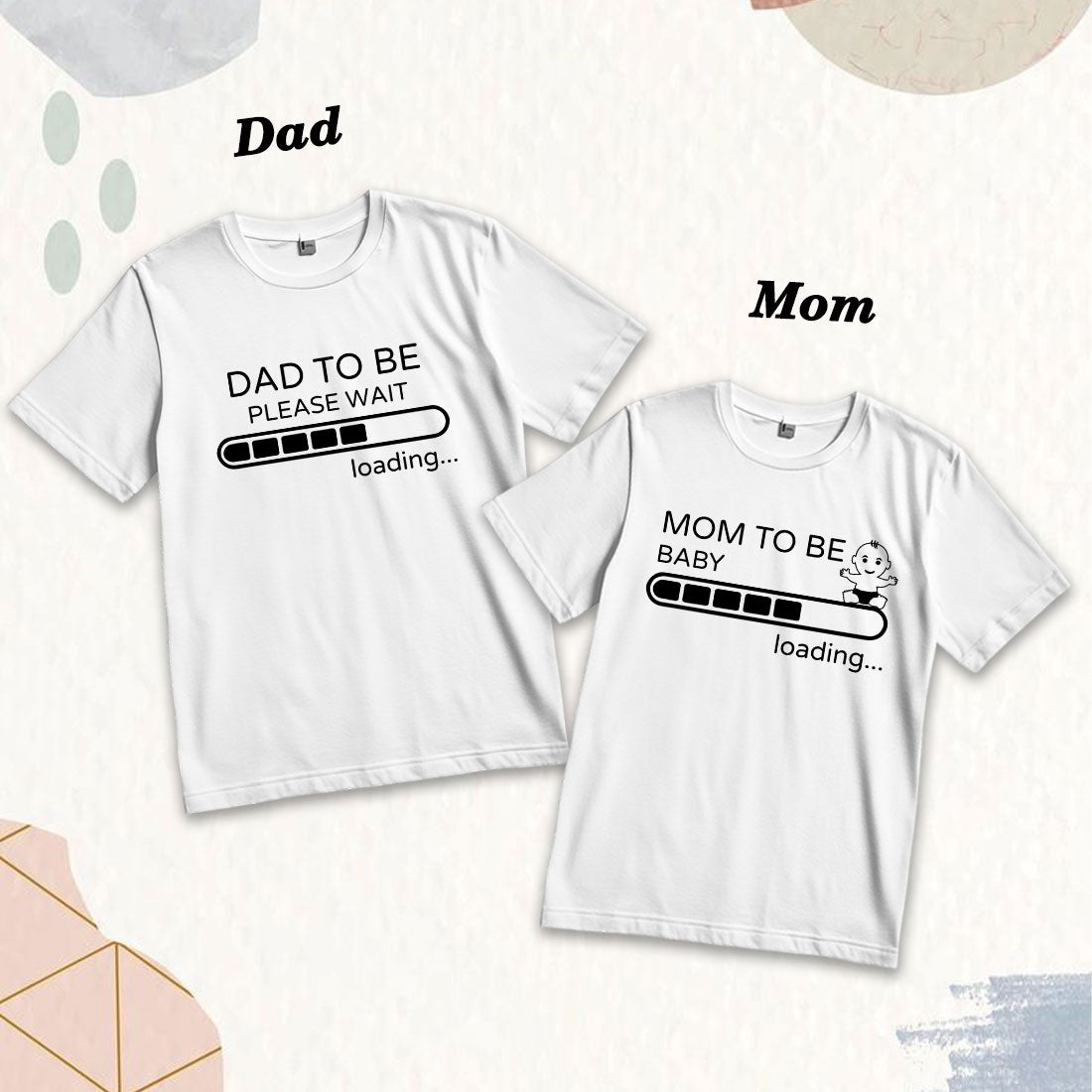 Dad & Mom To Be Matching Cotton T-Shirts - Soft, Comfy & Stylish (D5)