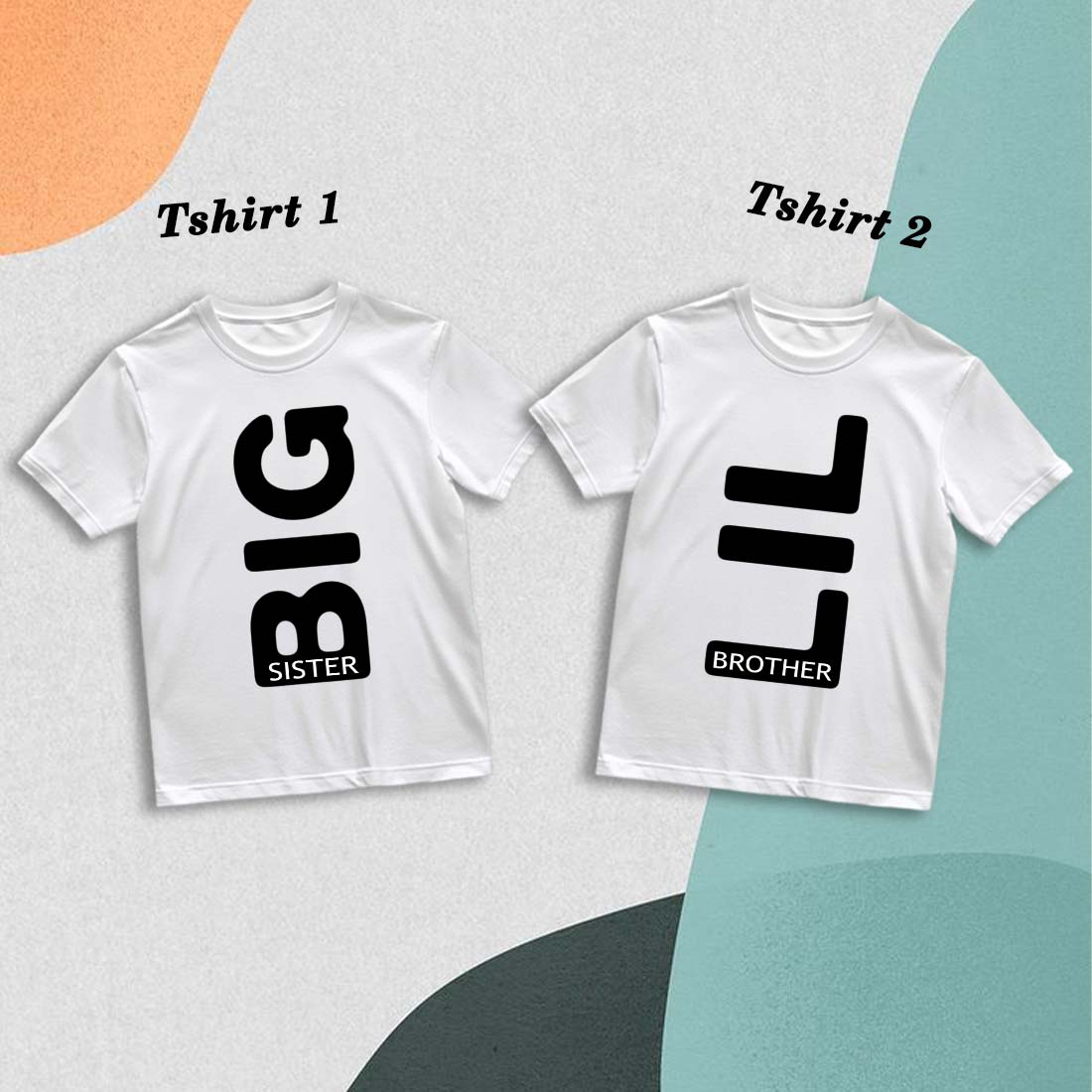 Lil Bro & Big Sis Matching Cotton T-Shirts - Family Love in Style! (D8)