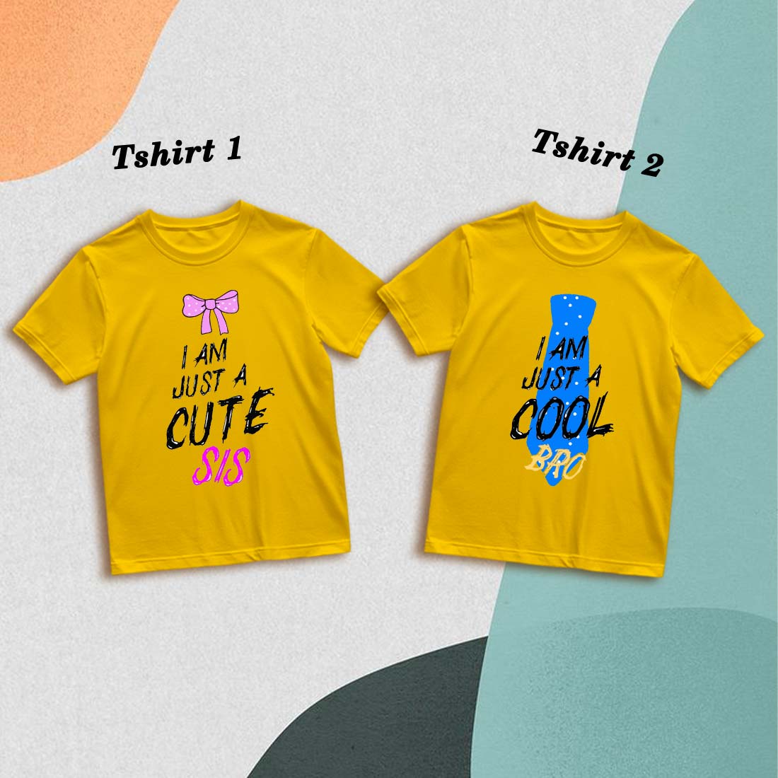 Cool Bro & Cute Sis Matching Cotton T-Shirts - Family Fun in Style! (D11)