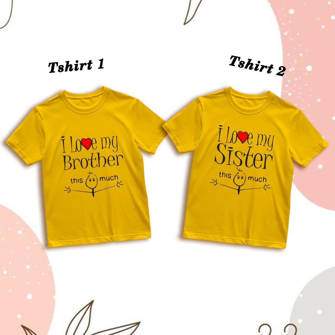 I Love Bro Sis Family T-Shirts - Matching Cotton Tees for All (D12)