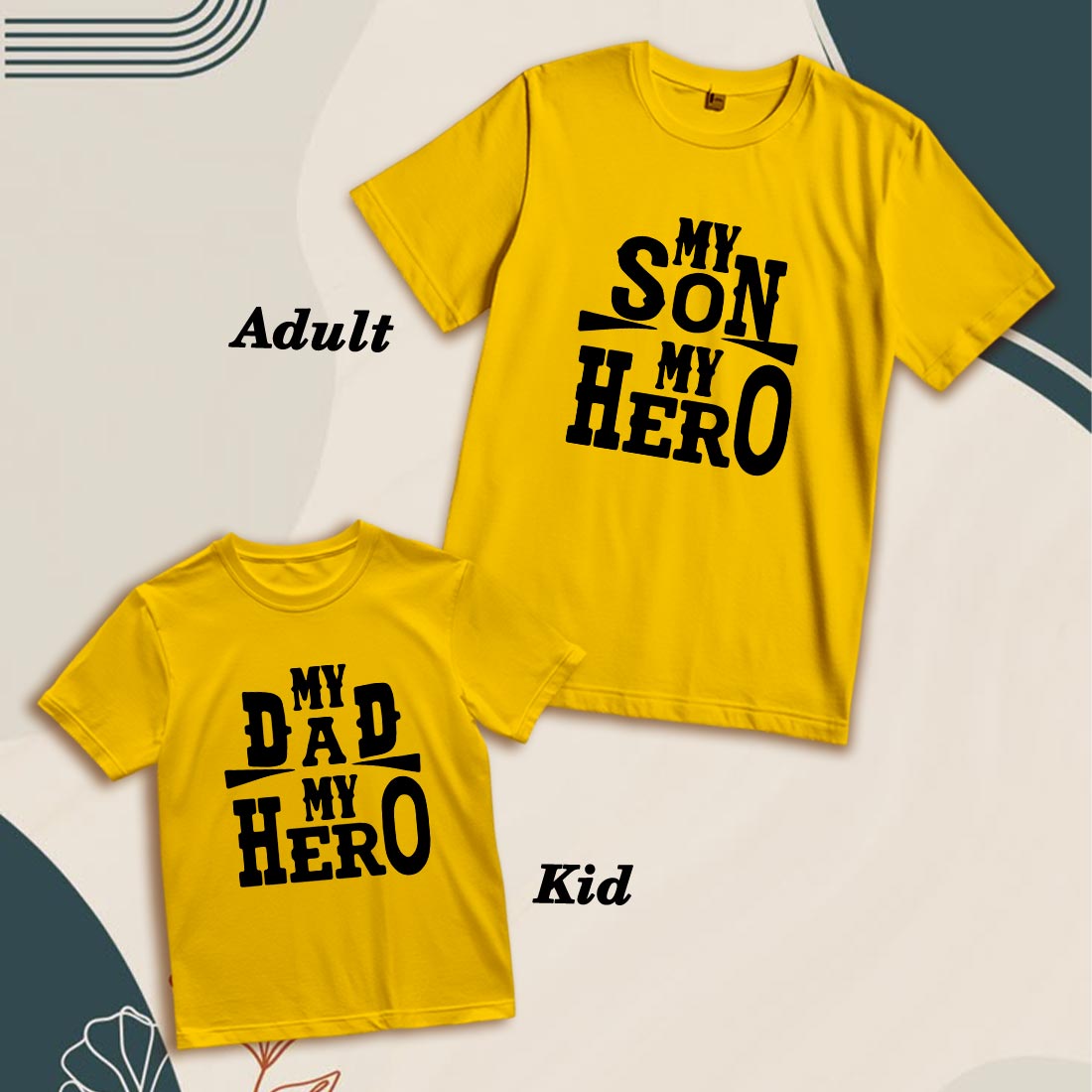 My Hero Matching Family Cotton T-Shirts - Dad & Son Edition (D4)