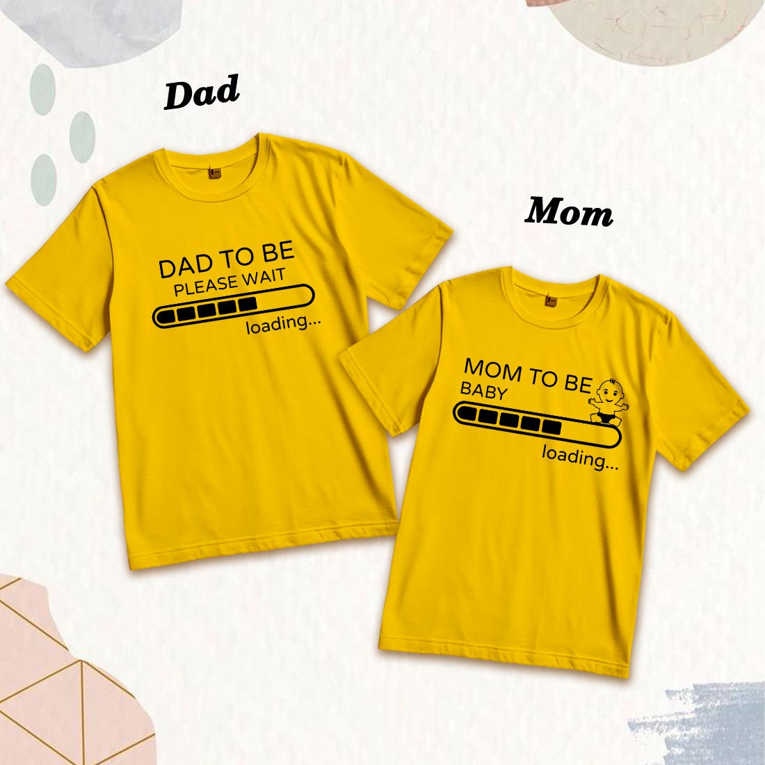 Dad & Mom To Be Matching Cotton T-Shirts - Soft, Comfy & Stylish (D5)