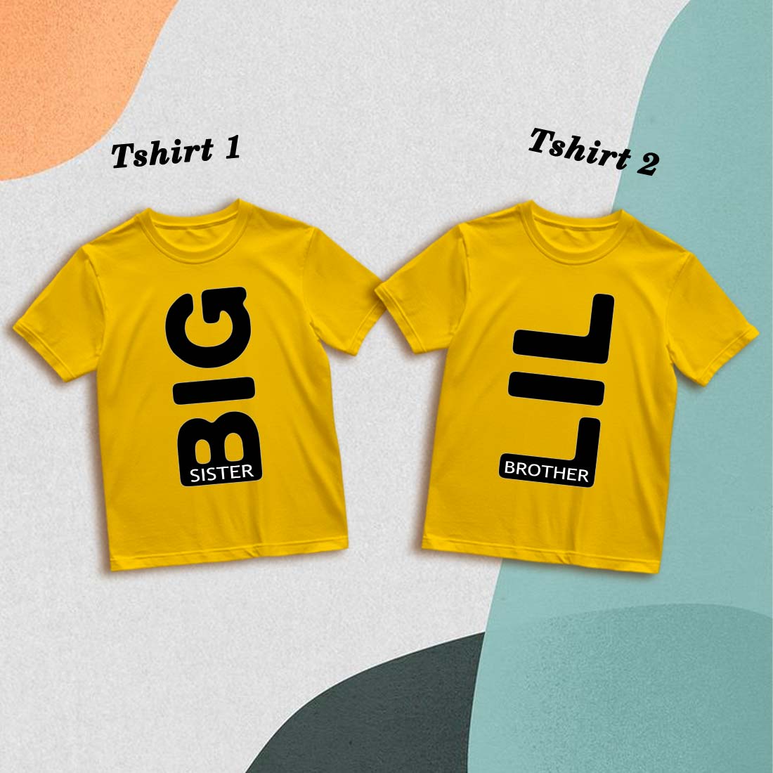 Lil Bro & Big Sis Matching Cotton T-Shirts - Family Love in Style! (D8)
