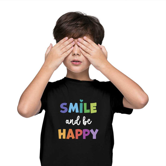 Smile and Be Happy Kids T-Shirt - Soft Cotton Comfort for Everyday Joy (D105)