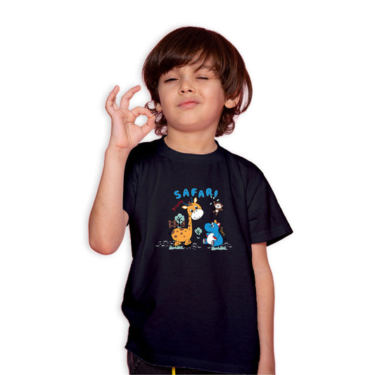 Safari Adventure Kids T-Shirt - Soft & Comfy Super Combed Cotton (D125)