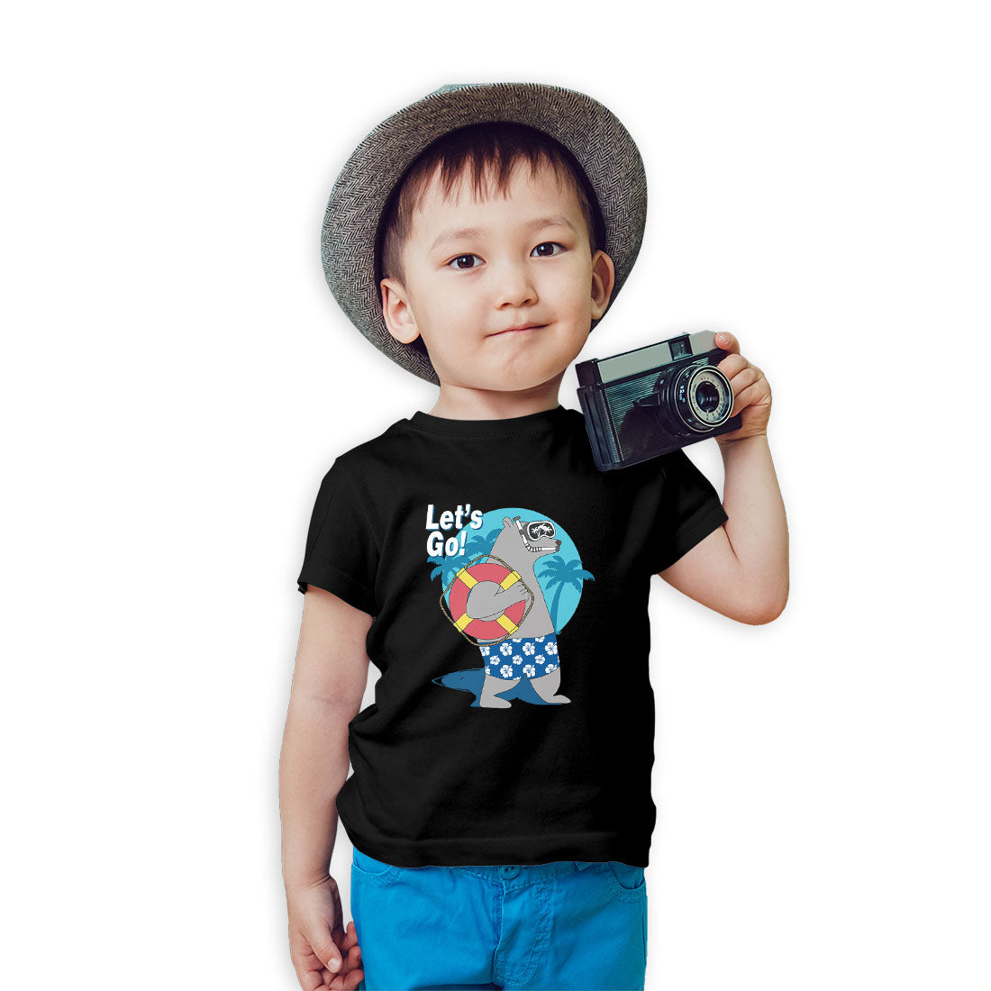 Let’s Go to the Beach Kids T-Shirt - Super Combed Bio-Wash Cotton (D154)