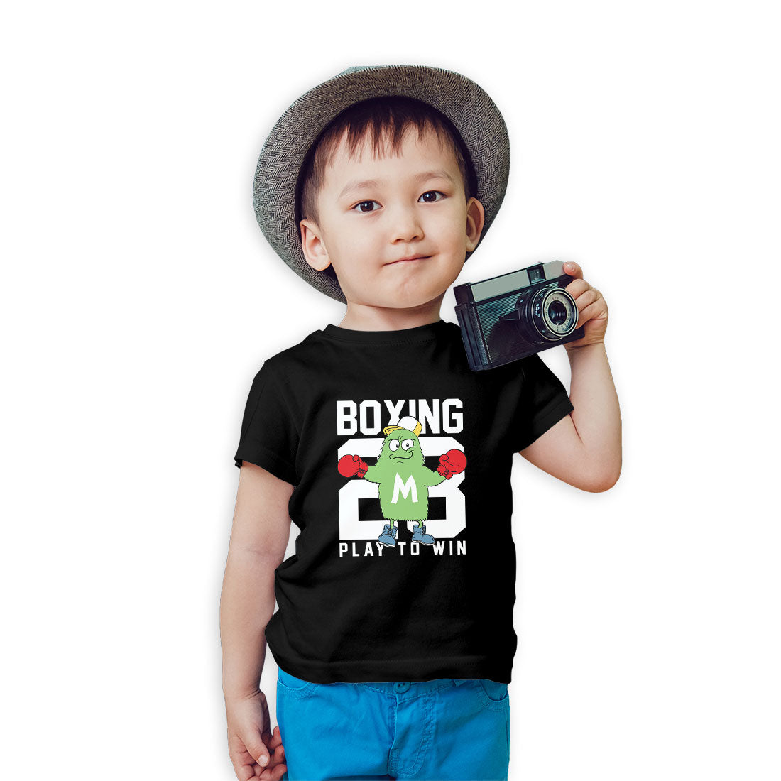 Play to Win Boxing Kids T-Shirt - Super Combed Bio-Wash Cotton (D162)