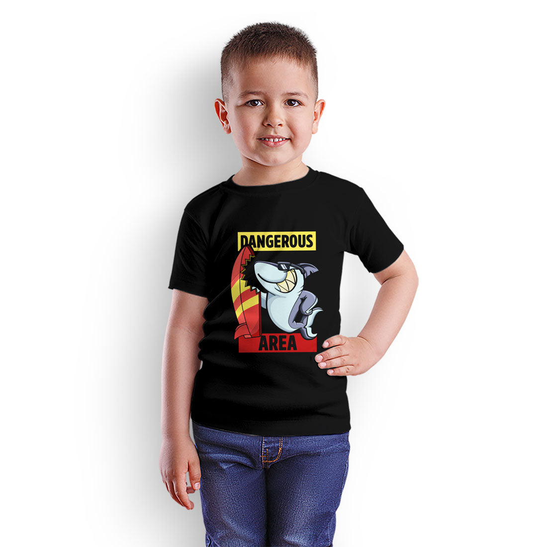 Dangerous Area Kids T-Shirt - Bold Style for Little Adventurers! (D42)