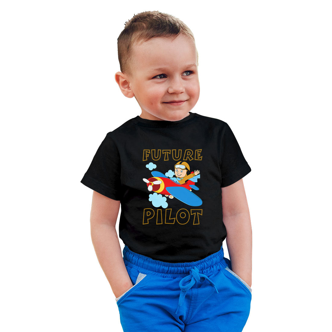 Future Pilot Kids' T-Shirt - Super Combed Bio-Wash Cotton (D48)