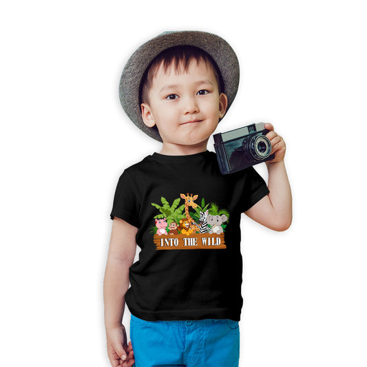Into the World Animal Theme Kids T-Shirt - Soft Cotton Comfort for Little Explorers (D61)