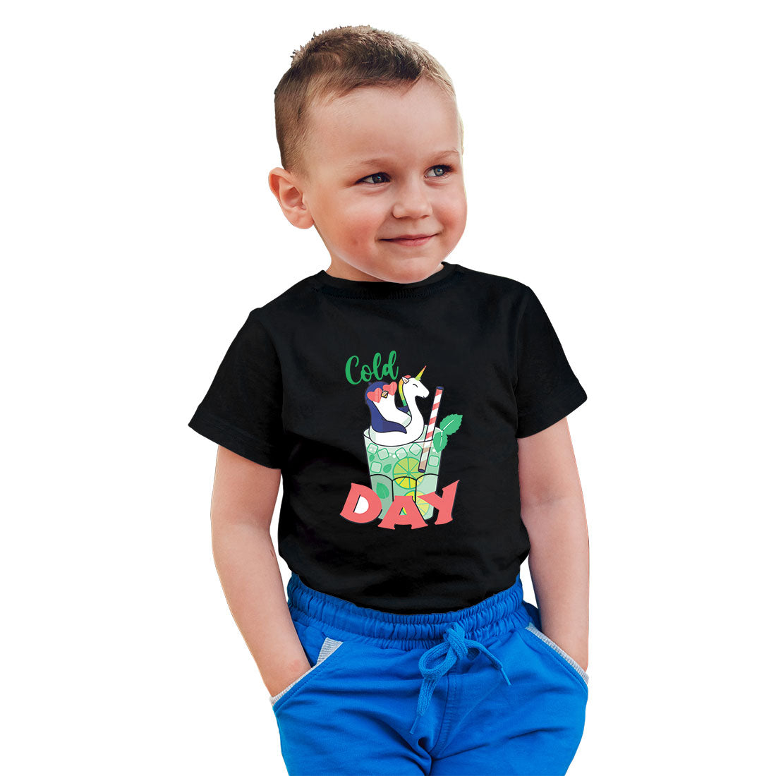 Cold Day Kids T-Shirt - Cozy Comfort in Super Combed Cotton (D83)