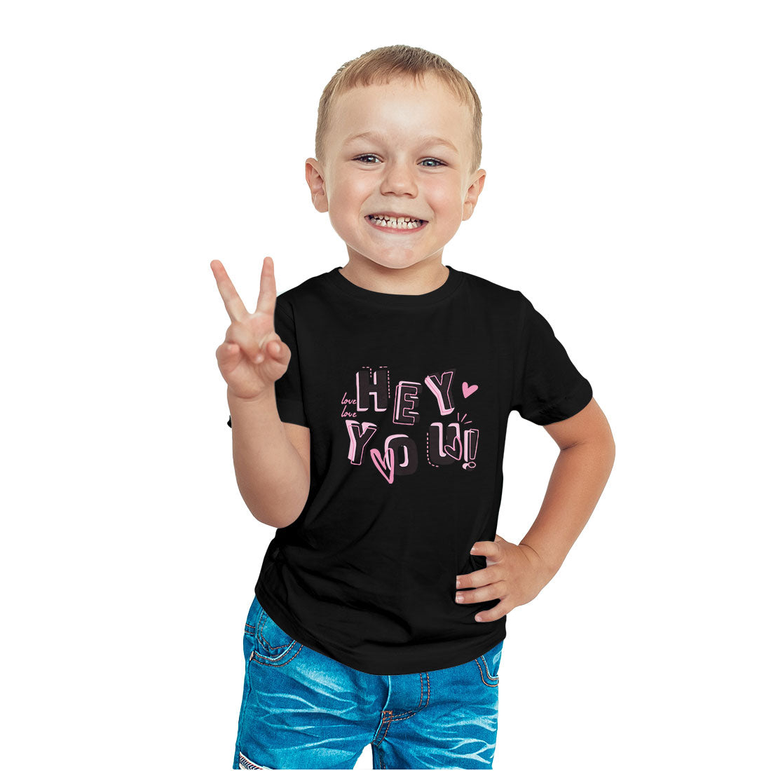 Hey You Kids T-Shirt - Super Combed Bio-Wash Cotton for All-Day Comfort (D99)